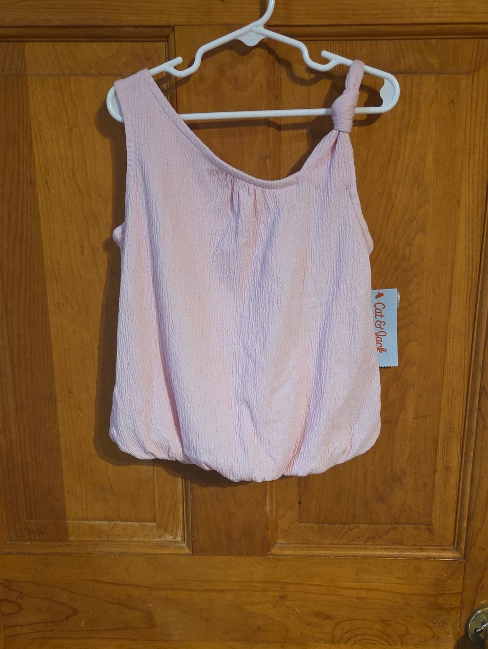 Cat & Jack Light Pink One-Shoulder Knot Tank